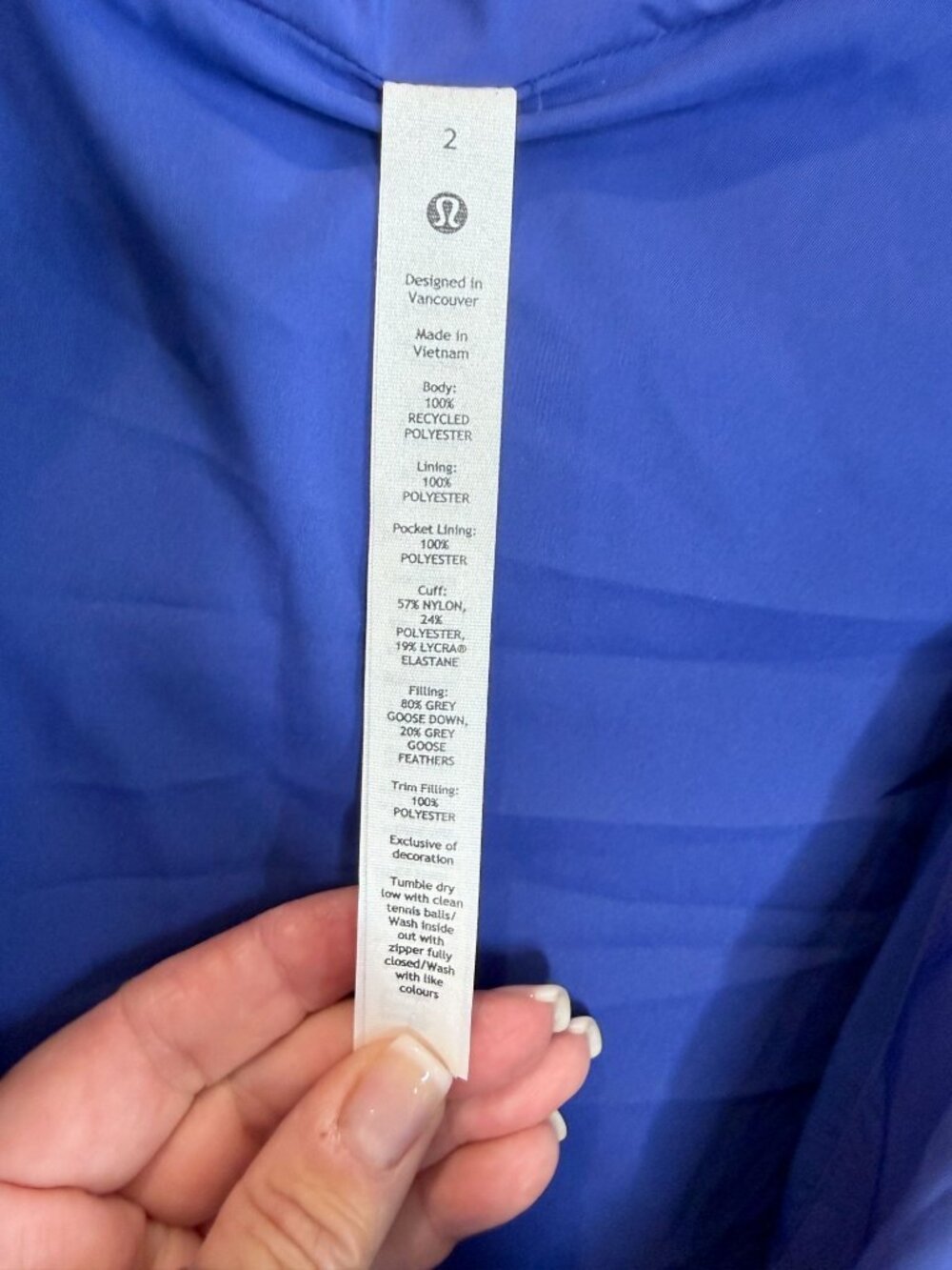 Lululemon Wonder puff Long Jacket in Psychic NWT - Size 2 - Picture 5 of 13